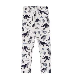Walkiddy Walkiddy Leggings Weiß Wal-Print Allover Bio-Baumwolle GOTS elastisch – Produktbild 1 von 1
