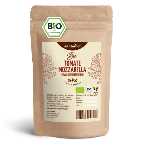 vom Achterhof Tomate Mozzarella Gewürzzubereitung Bio (100g) – Produktbild 1 von 2