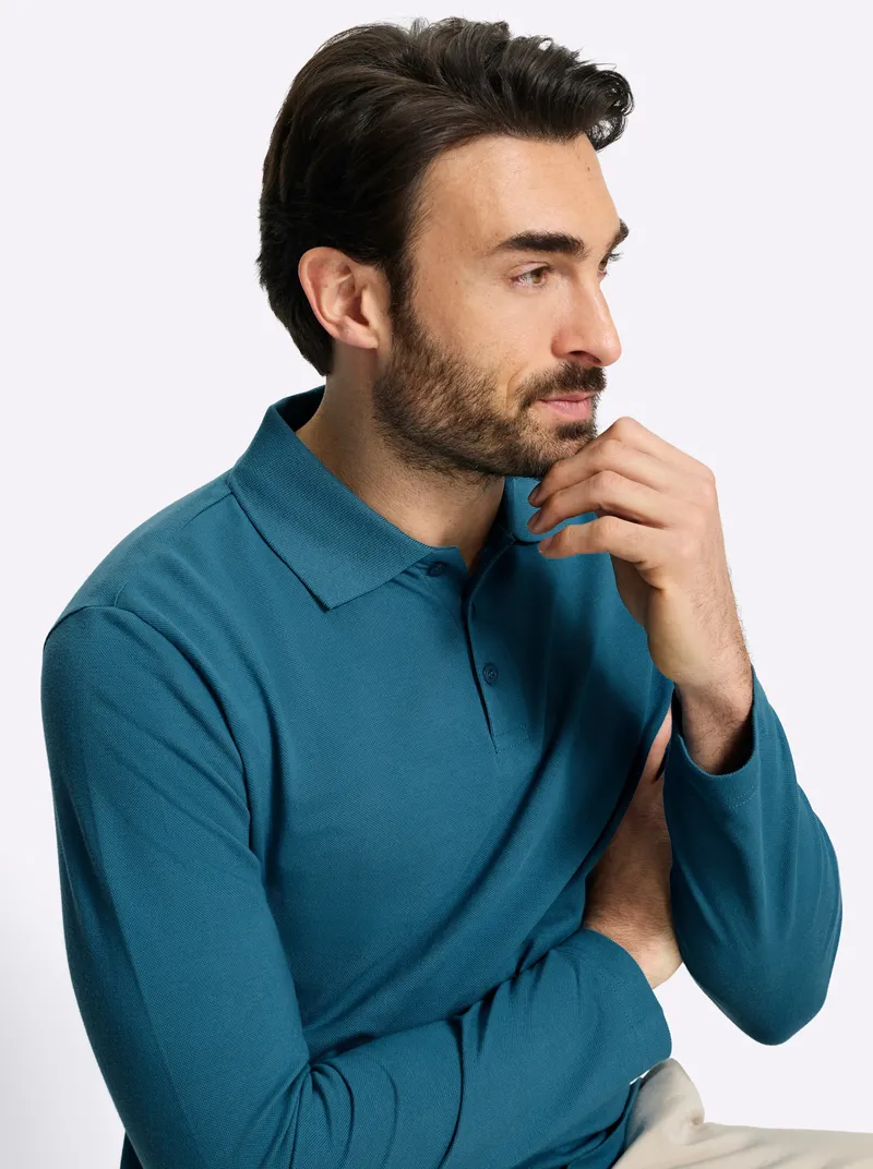 Catamaran Langarm-Poloshirt topas, Topas, – Produktbild 2 von 2
