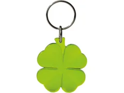 Schlüsselanhänger "Kleeblatt" inkl. 1-farbig beidseitigem Aufdruck, lime transparent – Produktbild 1 von 1