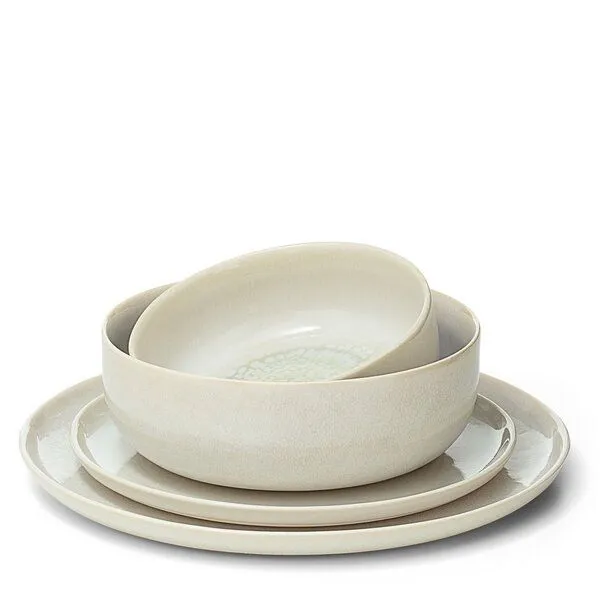 Econovo Econovo Geschirrset Keramik 4-tlg., Weiss-grau (weiss), – Produktbild 1 von 4