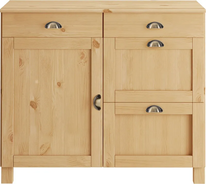 Home affaire Unterschrank Oslo 100 cm breit, in 2 Tiefen, mit 23 mm Arbeitsplatte, 2 Schubkästen, Beige, – Produktbild 8 von 8