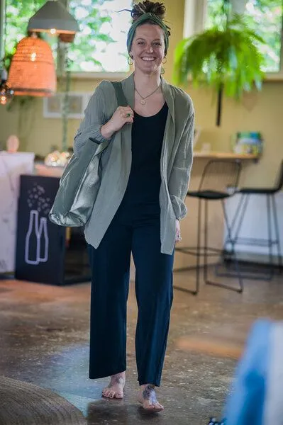 YogiLiebe YogiLiebe Kimonobluse Prema aus Bio-Musselin – Mint | handgenäht in Deutschland, Khaki, – Produktbild 4 von 4