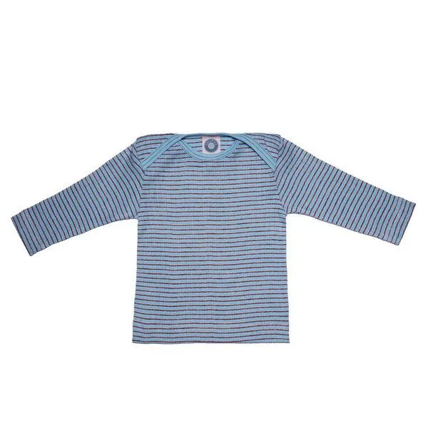Cosilana Cosilana Baby Schlupfhemd Bio Baumwolle kbT Wolle Seide, Hellblau braun natur, – Produktbild 1 von 1