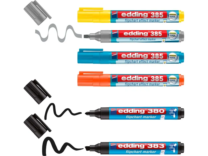 Edding Edding Set 6-teilig Flipchart Effektmarker "385" + Shading (Flipchartmarker 380) – Produktbild 2 von 4