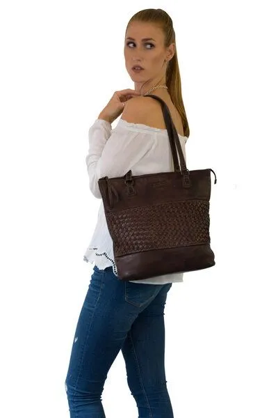 manbefair manbefair Shopper Göteborg Leder, Schokobraun, – Produktbild 2 von 4