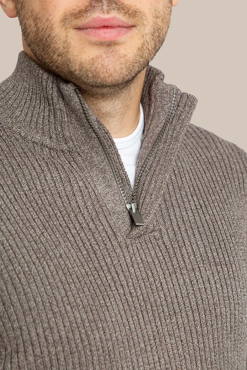Suitable Suitable Mou Half Zip Pullover Taupe - Größe M, Taupe, – Produktbild 1 von 5