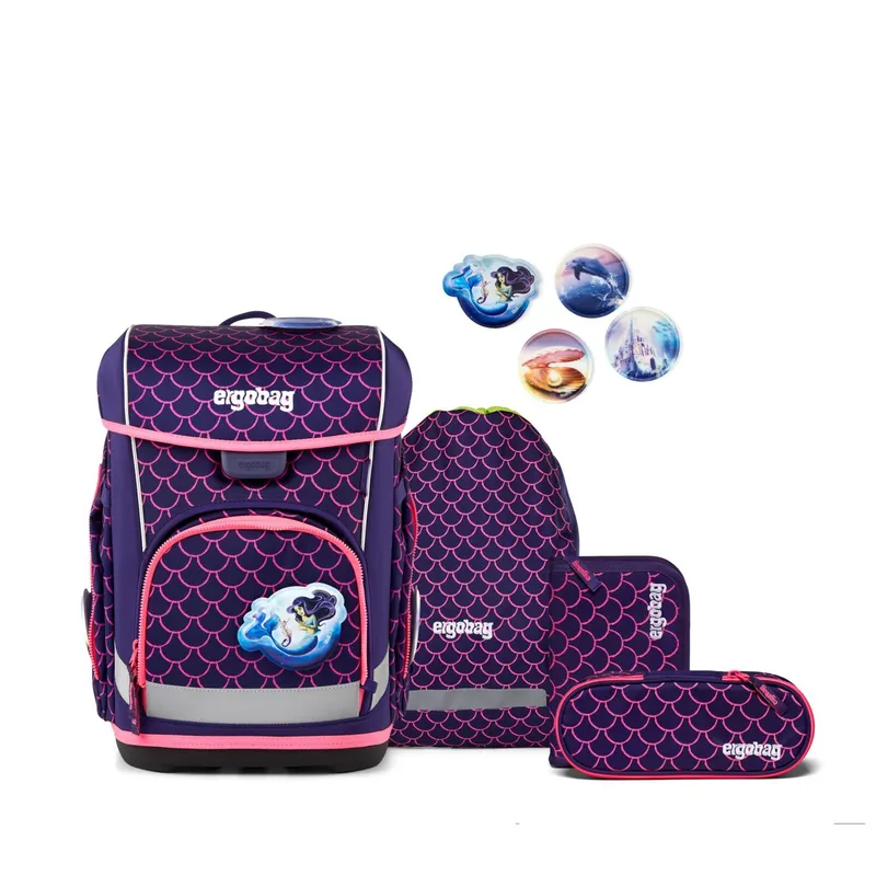Ergobag Ergobag cubo light Schulranzen, 5-teiliges Set, PerlentauchBär Flash, Multicoloredlilacpink, – Produktbild 1 von 1