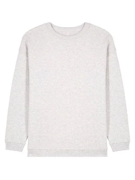YTWOO YTWOO Modernes Oversized Damen Crewneck Sweatshirt aus 100% Biobaumwolle, Cremeweiss meliert, – Produktbild 3 von 4