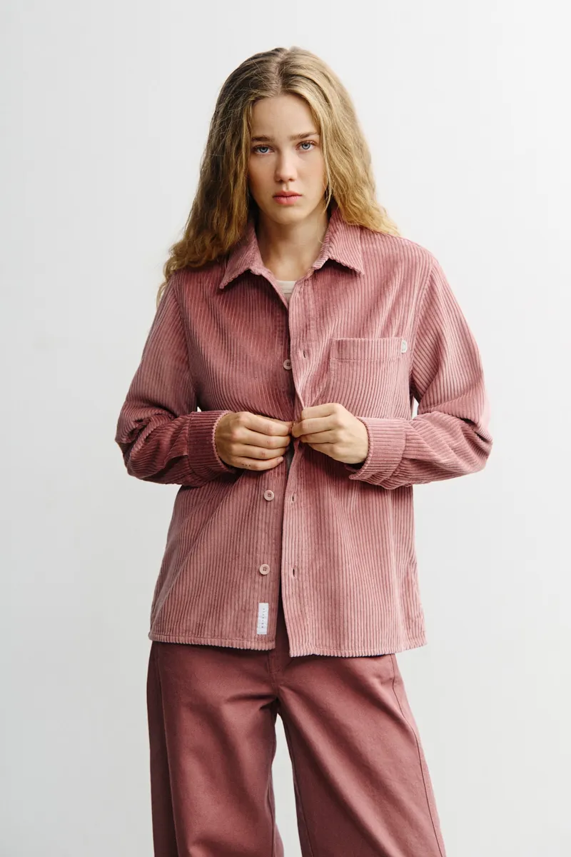 Rotholz Rotholz Damen vegan Hemd Cord Washed Pink, Rosa, – Produktbild 2 von 2