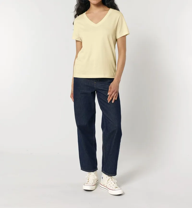 UNIPOLAR UNIPOLAR V-Neck T-Shirt Island, Butter, – Produktbild 1 von 1
