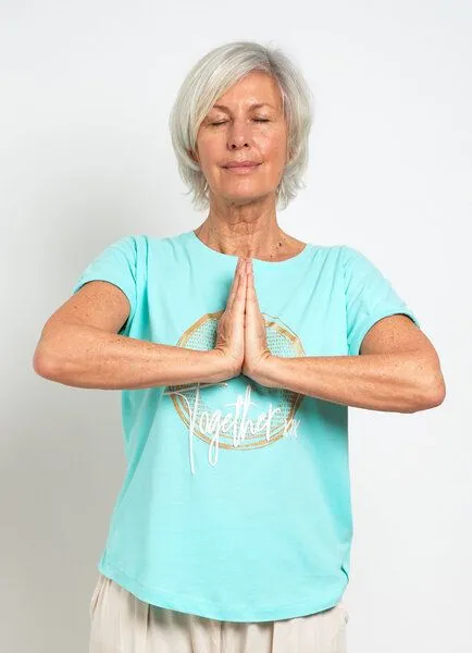 SPARKLES OF LIGHT SPARKLES OF LIGHT Boxy Shirt | LET'S MEDITATE, Türkis (grün), – Produktbild 3 von 3