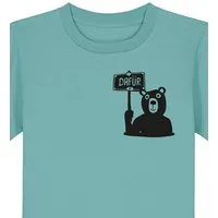 päfjes päfjes Der Bär ist DAFÜR! Du auch? - Kinder T-Shirt aus Bio Baumwolle Fair - Siebdruck, Teal monstera (mint), – Produktbild 1 von 1