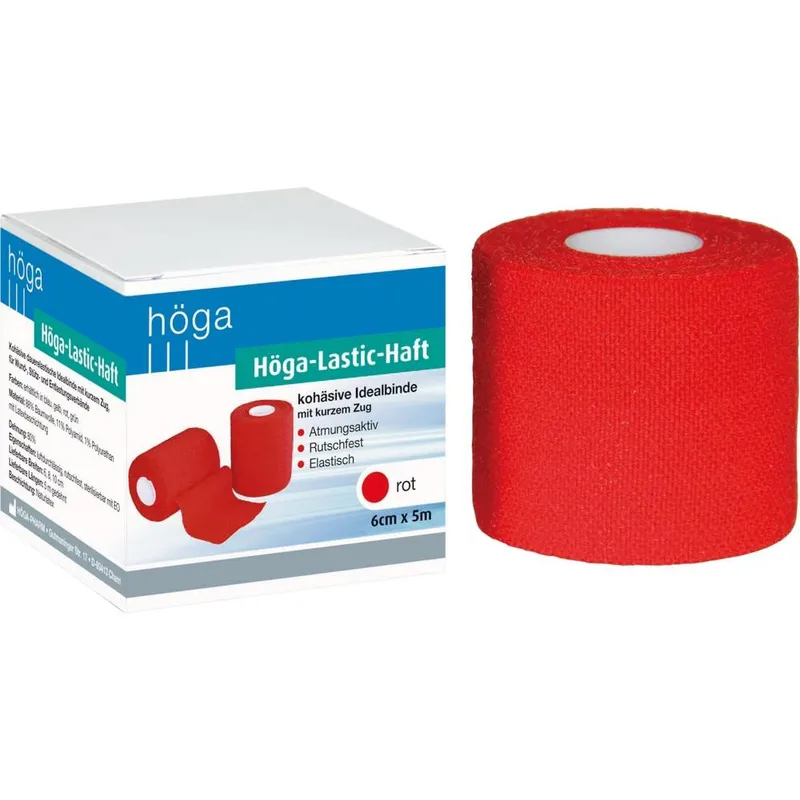 Höga-Pharm HÖGA LASTIC haft Binde 6 cmx5 m rot 1 St Binden – Produktbild 1 von 1