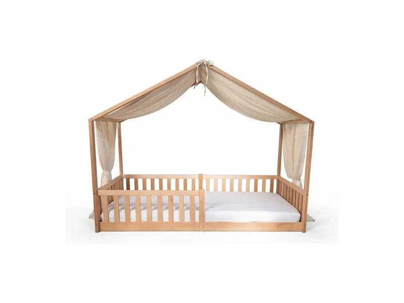 tiSsi® Baldachin Musselin für Hausbetten passend zu Bettmaß 120 - 140 x 200 cm, creme, Natur, – Produktbild 2 von 2