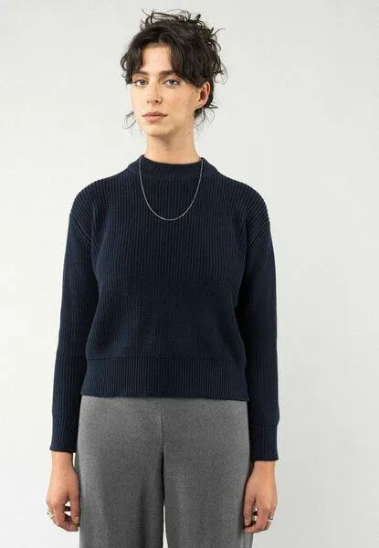MELA Rippstrick Pullover MANIKA | von MELA | Fairtrade & GOTS zertifiziert, Navy, – Produktbild 1 von 4
