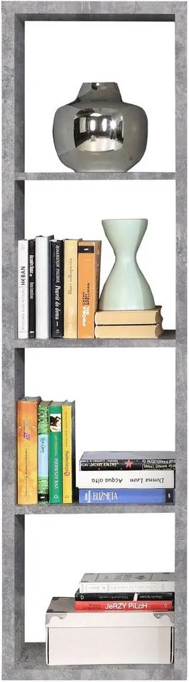FORTE Standregal Mauro, FSC®-zertifiziert, Fachgröße 33x33cm, 4 Fächer, Grau, – Produktbild 5 von 5