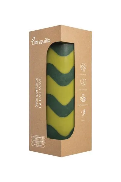Tranquillo Tranquillo Stumpenkerze GLUMI WAVE, Wax037-grün, – Produktbild 4 von 4
