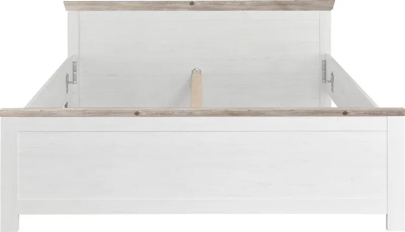 Home affaire Bett Florenz Doppelbett Landhausstil Bettgestell (100,140 oder 180/200cm), aus FSC®-zertifiziertem Holzwerkstoff, in 3 Breiten, Weiß, – Produktbild 5 von 8