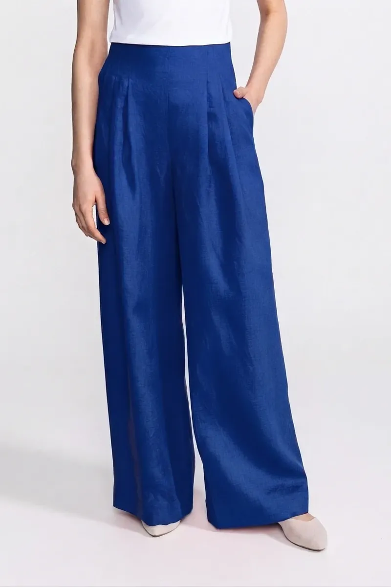 De IONESCU De IONESCU Damen vegan Hose Mit Hoher Taille Deva, Blau, – Produktbild 2 von 2