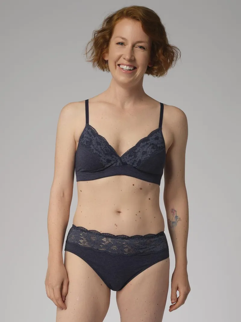 comazo|earth comazo|earth Fairtrade Soft BH | GOTS zertifiziert, Marine-melange, – Produktbild 1 von 5