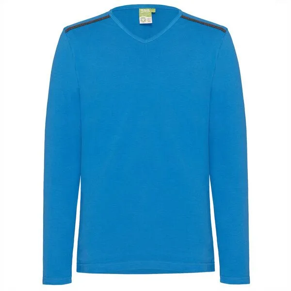 TAO Sportswear TAO Sportswear Langarm Herren Freizeitshirt ECKY aus Bio-Baumwolle, Blau, – Produktbild 4 von 4