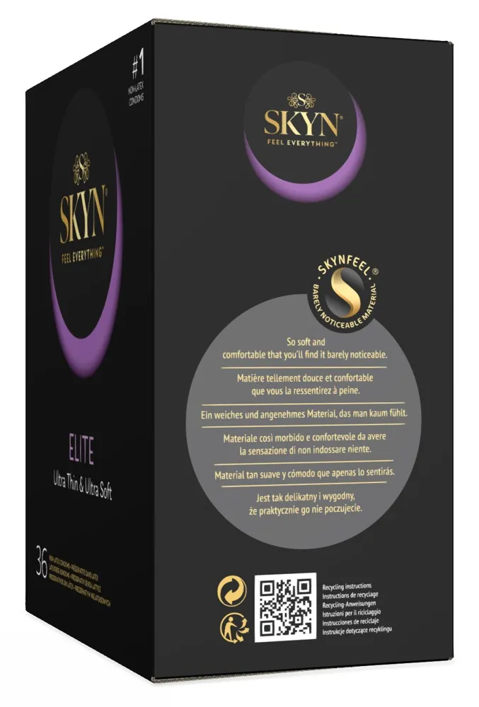 SKYN SKYN Kondome Elite (Ultra Thin & Ultra Soft) Packung mit, 36 St., hypoallergene Kondome, ideal für Latexallergiker, superdünne latexfreie Kondome aus Sensoprène™, Weiß, – Produktbild 4 von 5