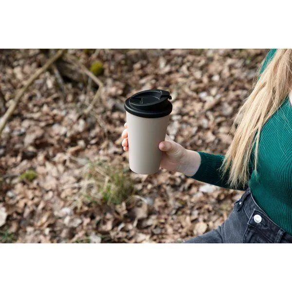 elasto elasto Kaffeebecher Kunststoff mit 2K-Verschluss, Haselnuss, – Produktbild 3 von 8