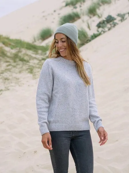 FUXBAU FUXBAU Frauen Merino Strickpullover, Grau, – Produktbild 2 von 4