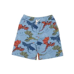 Walkiddy Kinder Shorts GOTS zertifiziert, blau, Drachen-Allover „Colorful Dragons“, weich & bequem – Walkiddy – Produktbild 1 von 1