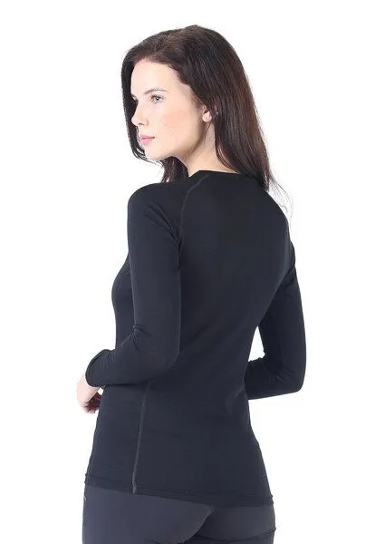 Woolona Woolona Langarmshirt - KONA - 100% Merinowolle, Schwarz, – Produktbild 4 von 4