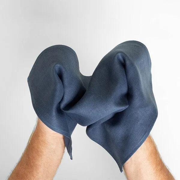nahtur-design nahtur-design Leinen Gästehandtücher, Blau_06 (blau), – Produktbild 2 von 3