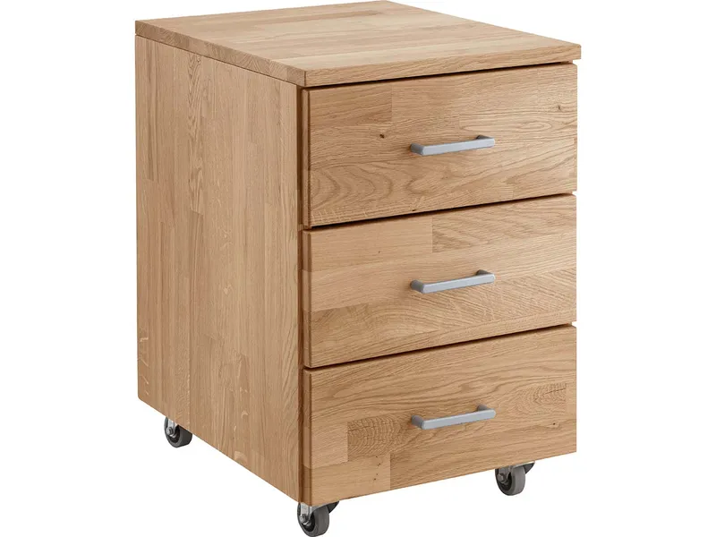 Rollcontainer "buxing solid" B 40 x T 50 x H 60 cm, glatte Front, Wildeiche – Produktbild 1 von 1