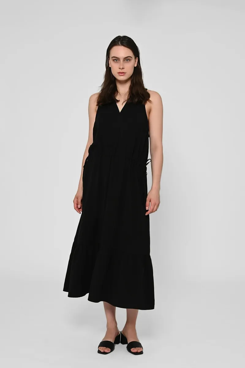 Lovjoi LOVJOI Damen vegan Maxikleid Ramaria Schwarz, Schwarz, – Produktbild 2 von 2