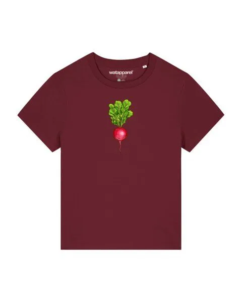 watapparel watapparel T-Shirt Frauen Radieschen, Burgundy, – Produktbild 1 von 3