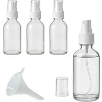 mikken mikken 4x Sprühflasche 50 ml Glas Apothekerflasche mit Zerstäuber inkl. Trichter – Produktbild 1 von 1