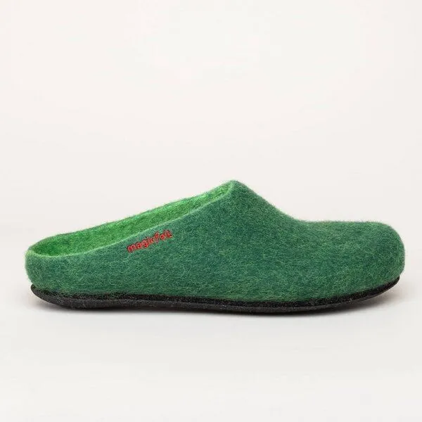 Magicfelt Magicfelt Filz-Hausschuh 709 aus 100% Merino-Wolle für Damen & Herren, Dunkel-grün, – Produktbild 4 von 4