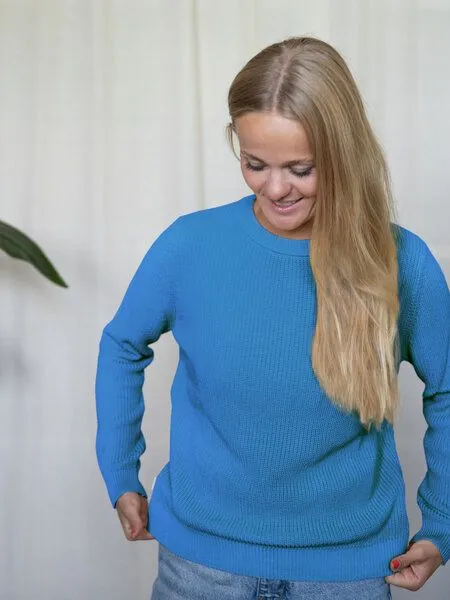 FUXBAU FUXBAU 4Seasons Frauen Strickpullover, Blau, – Produktbild 2 von 4