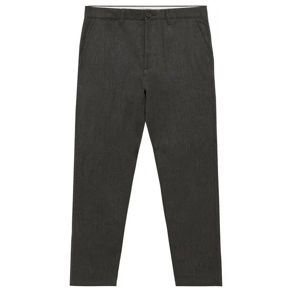 KnowledgeCotton Apparel KnowledgeCotton Apparel Chino-Hose Chuck regular herringbone pants, Dark grey melange, – Produktbild 1 von 3