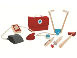 PlanToys PlanToys Kinder Arztkoffer mit Zubehör aus Kautschukholz Maße 8 x 21,5 x 14,5 cm – Produktbild 1 von 1
