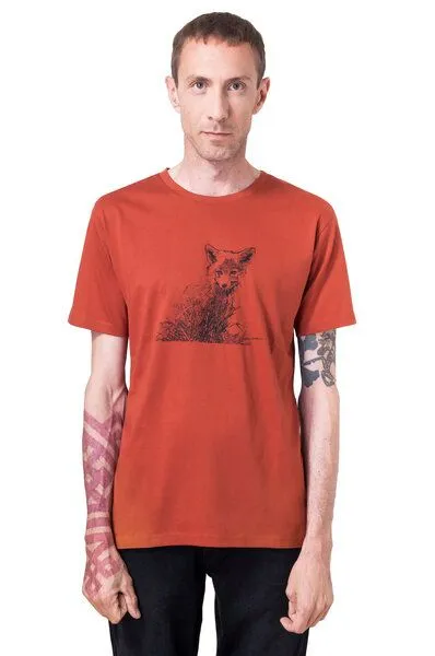 Hirschkind Hirschkind Bio- & Fair-Trade-Männershirt "Fuchs" rostrot – Produktbild 2 von 2