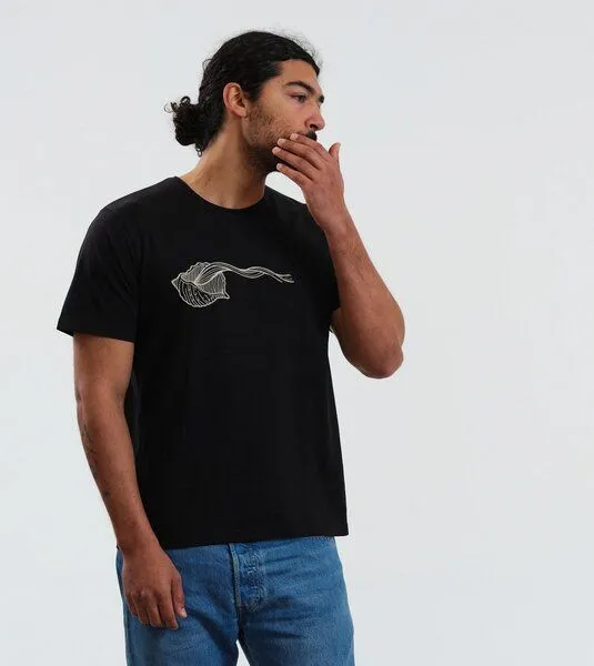 Gary Mash GARY MASH T-Shirt Muschel aus Biobaumwolle, Schwarz, – Produktbild 3 von 4