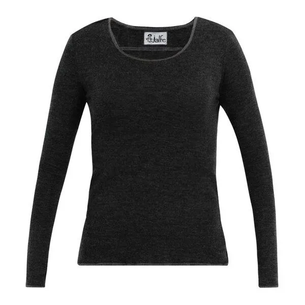 Jalfe Jalfe Longsleeve Wolle plain melange, Anthrazit/grau, – Produktbild 1 von 1