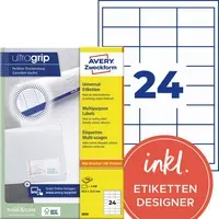 Avery Zweckform 2.400 Zweckform Etiketten '3658' 64,6 x 33,8 mm, A4 – Produktbild 3 von 3