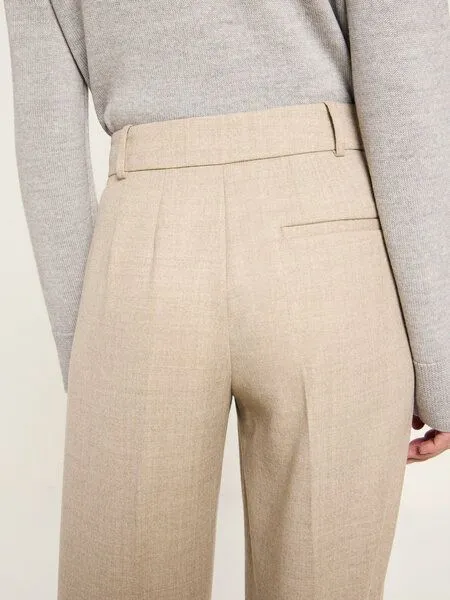 LANIUS LANIUS Verkürzte Hose aus Bio-Schurwolle, Beige melange, – Produktbild 4 von 4