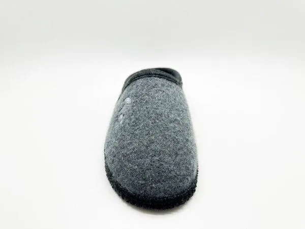 thies "thies ® Mountain Wool Slipper 1" aus reiner, ökologischer Schurwolle, made in Austria, Grey (grau), – Produktbild 3 von 4