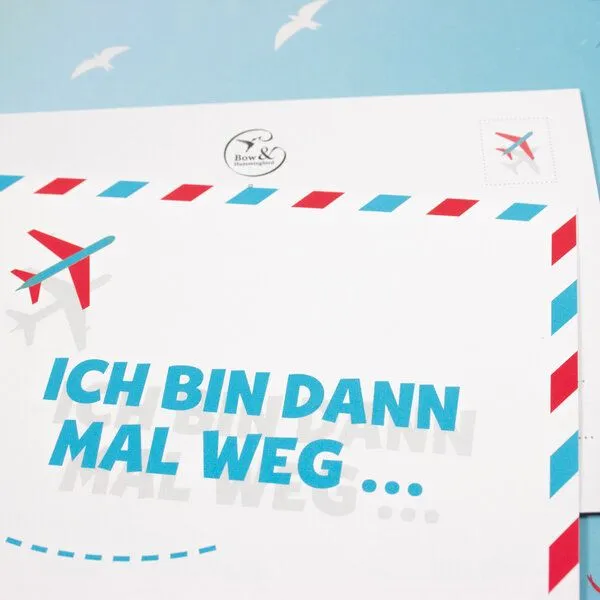Bow & Hummingbird Bow & Hummingbird Postkarte "Ich bin dann mal weg" – Produktbild 2 von 3