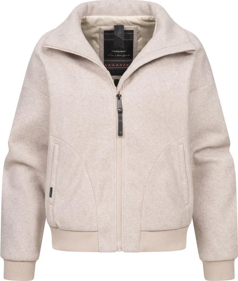 ragwear ragwear Outdoorjacke Toscia angesagte oversized Übergangsjacke in Woll-Optik, Braun, – Produktbild 2 von 5