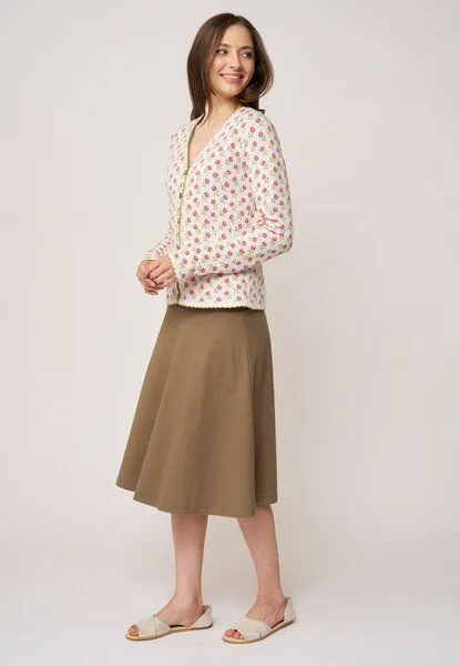 LANA Organic LANA Organic Strickjacke Jaquardmuster für Damen, Modell Lucien, Rosalina ecru, – Produktbild 3 von 4