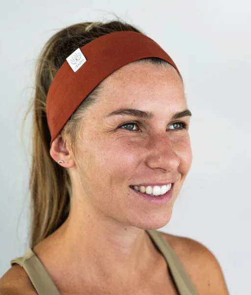 obumi obumi STIRNBAND SCHMAL AUS BIO JERSEY IN VIELEN FARBEN, Henna, – Produktbild 2 von 4